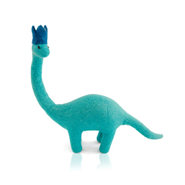 Dashdu - Large Turquoise Felt Brontosaurus with Navy Crown