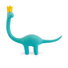 Dashdu - Daydream Dino, Large Turquoise Felt Brontosaurus with Yellow Crown