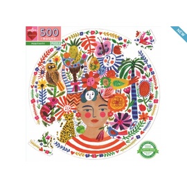 eeBoo Positivity Freda 500pc Round Jigsaw Puzzle
