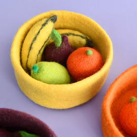 Dashdu - Five Felt Fruit Pieces with Bowl