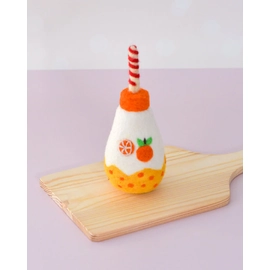 Felt Sparkly Orange Fruit Juice Bottle