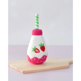 Felt Sparkly Strawberry Fruit Juice Bottle