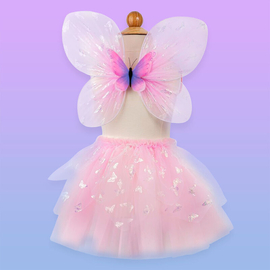 Pink Flutter Butterfly Skirt & Wings Size 4-6