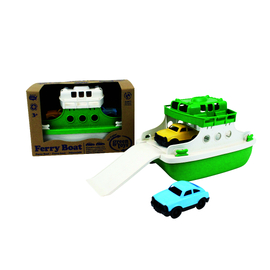 Green Toys - Ferry Boat with 2 Mini Cars - green, white
