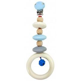 Hess-Spielzeug Pram Hanger | Natural Blue Wooden Pram Toy