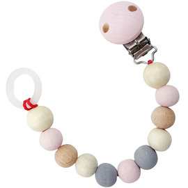 Hess-Spielzeug Pacifier Chain | Natural Pink