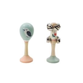 Wooden Kookaburra Maraca & Waratah Jingle Stick Musical Set