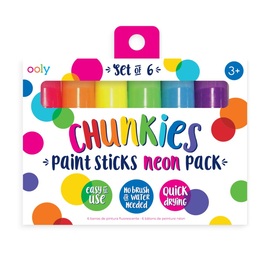 Ooly Chunkies Paint Sticks 6 Pack Neon