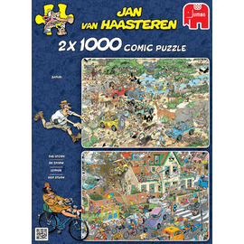 Jumbo Jan Van Haasteren Safari & Storm | 2 x 1000pc Comic Jigsaw Puzzle