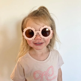 Kids Baby Pink Flower Sunglasses 