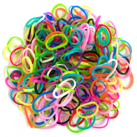 Rainbow Fun Mixed Loom Bands & Silver Mystery Charm Set 