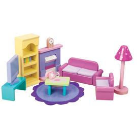 Le Toy Van Sugar Plum Sitting Room Wooden Dolls House Furniture Pack
