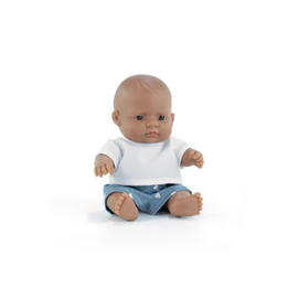 Miniland Doll - Latin Boy Baby Doll 21cm - Dressed
