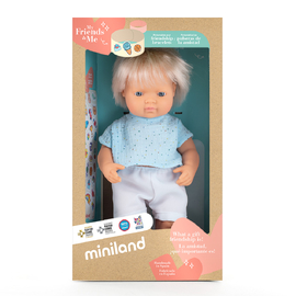Miniland Doll - Baby Doll Caucasian Boy 38cm Dressed