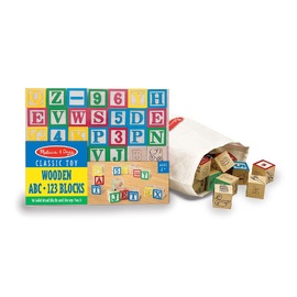 Melissa & Doug Wooden ABC - 123 Blocks - 50 Piece Set