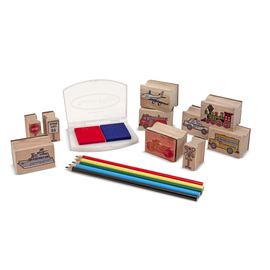 Melissa & Doug Wooden Stamp Set - Vehicles