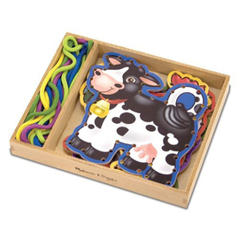 Melissa & Doug Lace & Trace Farm Animals | Wooden Lacing Cards