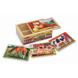 Melissa & Doug - Farm Animals Wooden Jigsaw Puzzles in a Box