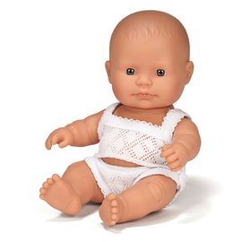Miniland Doll - Caucasian Baby Boy 21cm | Anatomically Correct Baby Doll