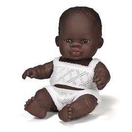 Miniland Doll - African Baby Boy 21cm | Anatomically Correct Baby Doll