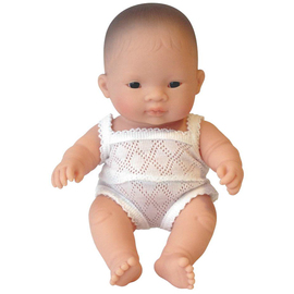 Miniland Doll - Asian Baby Boy 21cm | Anatomically Correct Baby Doll
