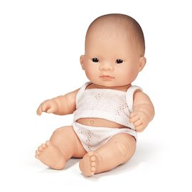 Miniland Doll - Asian Baby Girl 21cm | Anatomically Correct Baby Doll