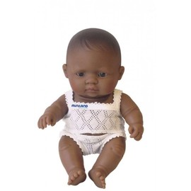 Miniland Doll - Hispanic Baby Boy 21cm | Anatomically Correct Baby Doll