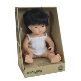 Miniland Doll - Asian Boy 38cm | Anatomically Correct Baby Doll