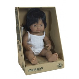 Miniland Doll - Hispanic Girl 38cm | Anatomically Correct Baby Doll