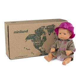 Miniland Doll Caucasian Girl 32cm Boxed with Outfit | Anatomically Correct Baby Doll