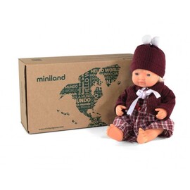 Miniland Doll Caucasian Girl 38cm Boxed with Outfit | Anatomically Correct Baby Doll