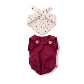 Miniland Doll Clothes - Romper Set in Sand & Red | 38-42cm Doll