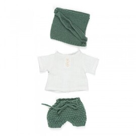 Miniland Doll Clothes - Forest Pants and Top with Scarf set, 32 cm Doll