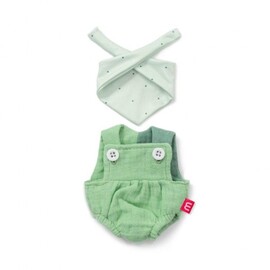 Miniland Doll Clothes - Forest Overalls & Scarf Set | 21cm Doll