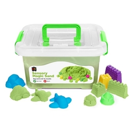 Educational Colours - Sensory Magic Sand with Moulds 2kg Tub Green