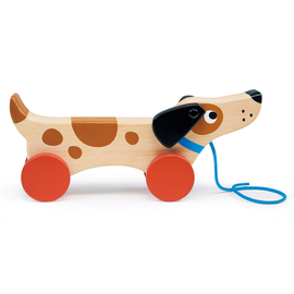 Puppy On Wheels Pull Along Wooden Toy