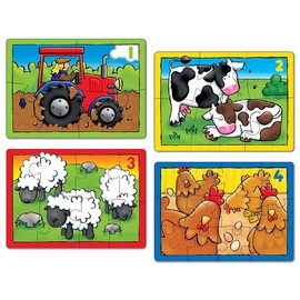 Orchard Toys - Farm 4 in a Box Jigsaw Puzzle 4, 6, 8 & 12pc