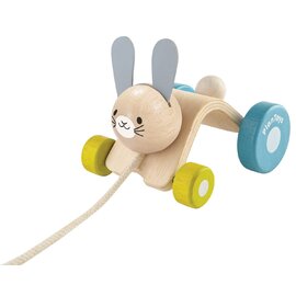 Plan Toys Hopping Rabbit | Wooden Pull Along Toy