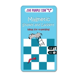 The Purple Cow Magnetic Snakes & Ladders Blue Travel Game