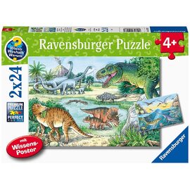 Ravensburger - Dinosaurs of Land and Sea 2x24pc Jigsaw Puzzle