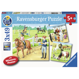 Ravensburger - A Day at the Stables 3x49pc Jigsaw Puzzle