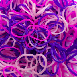 RAINBOW FUN BRAND Loom Bands - Mixed Pinks and Purples