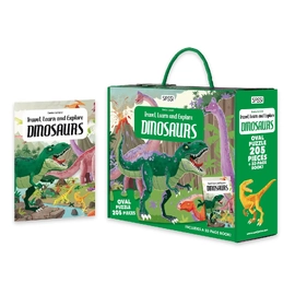 Sassi Junior | Travel, Learn & Explore Dinosaurs Jigsaw Puzzle 205pc & Book