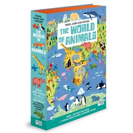 Sassi Junior | Travel, Learn & Explore World of Animals Book & 3D Jigsaw Puzzle 200pc