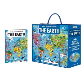 Sassi Travel, Learn and Explore - Puzzle and Book Set - The Earth, 200 Pcs