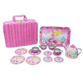 Mermaid Tea Set In Basket (15 Pieces)