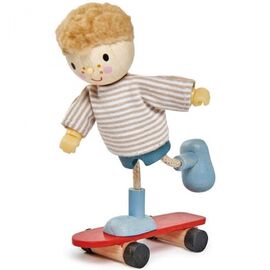 Tender Leaf Edward Goodwood Wooden Doll with Skateboard