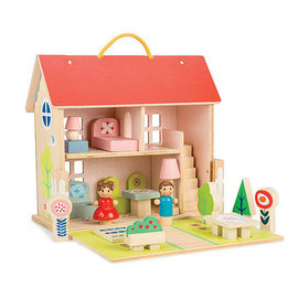 Tender Leaf Dolls House Set | Portable Wooden Dolls House