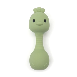 Silicone Chicken Rattle - Olive 