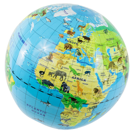 Tiger Tribe World Globe Animal Planet Inflatable Ball 42cm